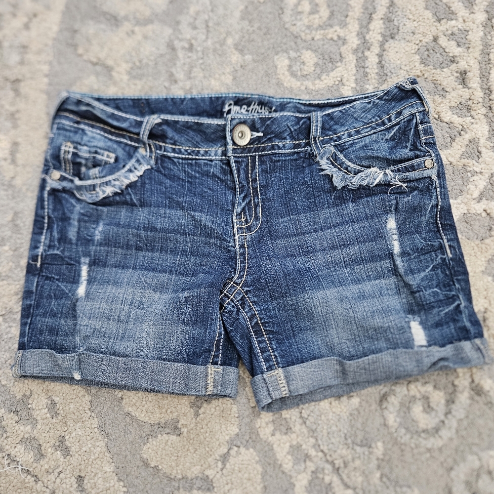 Amethyst- Womens Jean shorts, Distressed Size 9